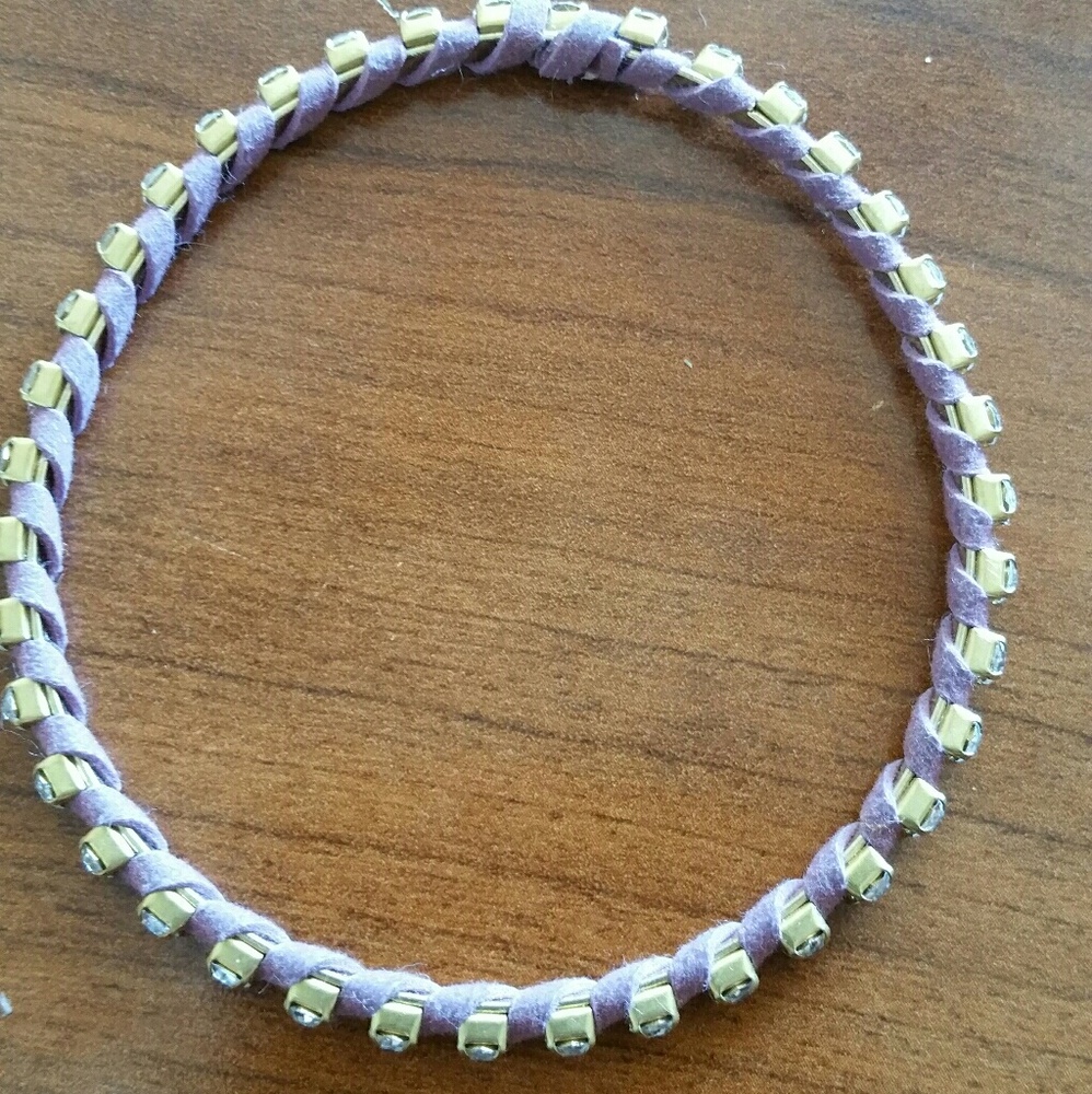 Suede wrapped crystal bangles - Picture 2 of 3